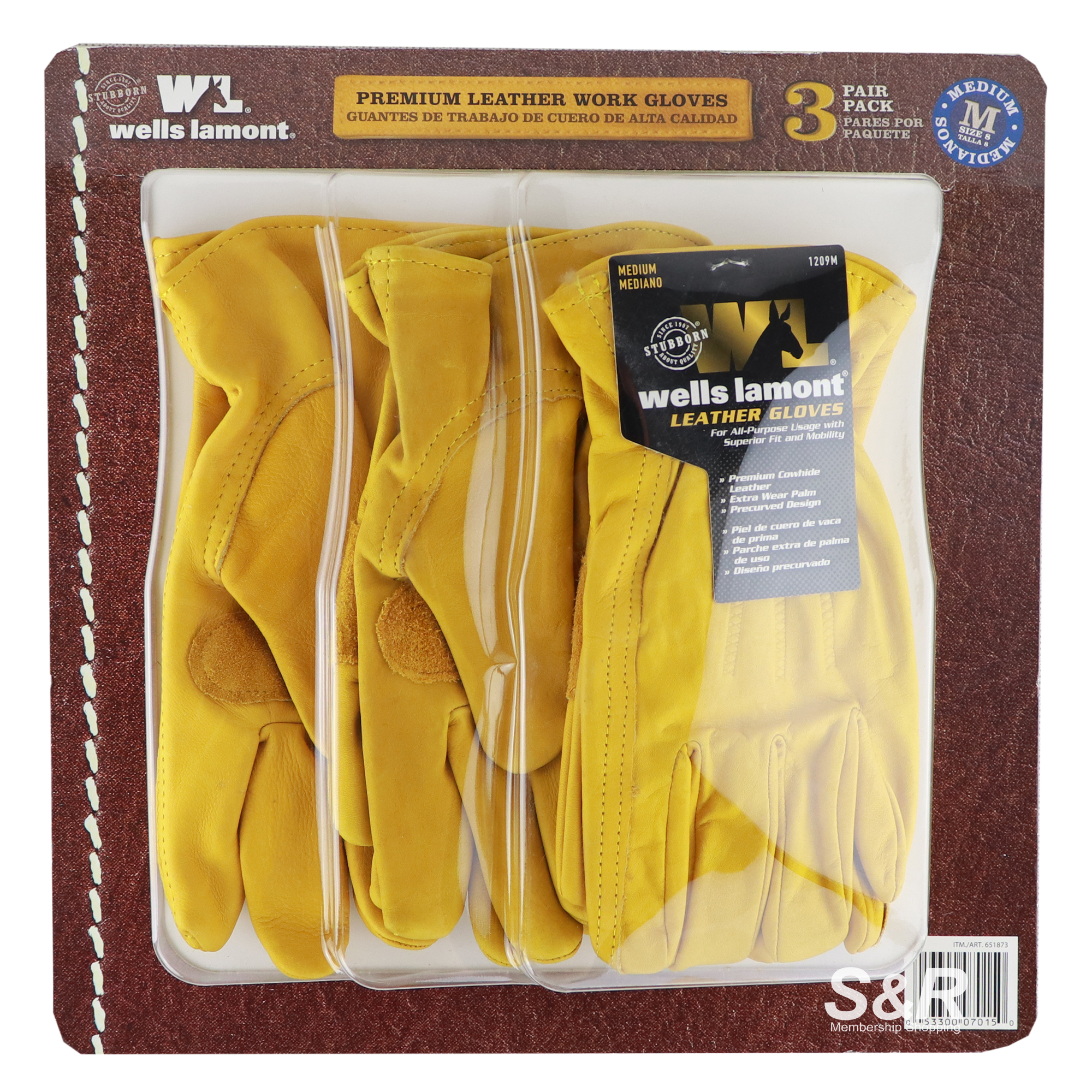 Wells Lamont Premium Leather Medium-size Work Gloves 3 pairs Wells Lamont Premium Leather Medium-size Work Gloves 3 pairs